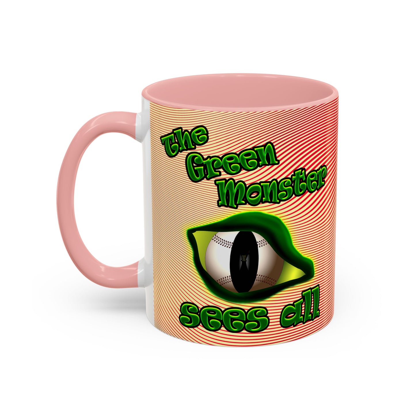 green monster - Accent Mug (yellow-orange wave)