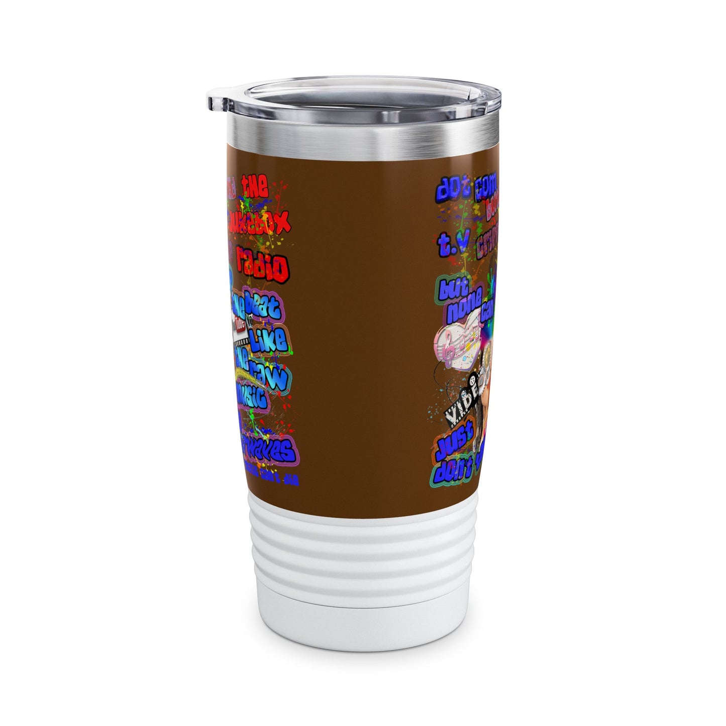 drop the beat - Ringneck Tumbler, 20oz (brown)