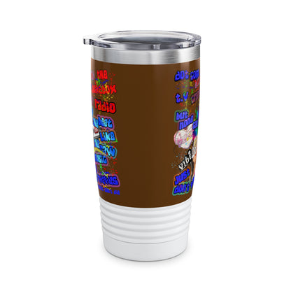 drop the beat - Ringneck Tumbler, 20oz (brown)