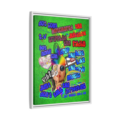 drop the beat - framed canvas art (green turf)