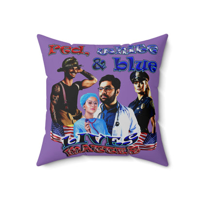 rw&b lives matter - Spun Polyester Square Pillow - (light purple)