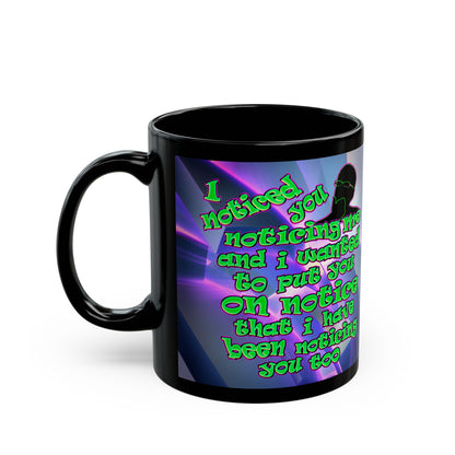 noticed you noticing - Black Mug (grey-pink wave)