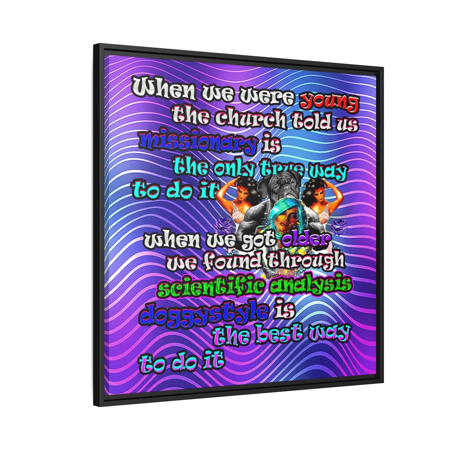 doggystyle - framed canvas art (purple wave)