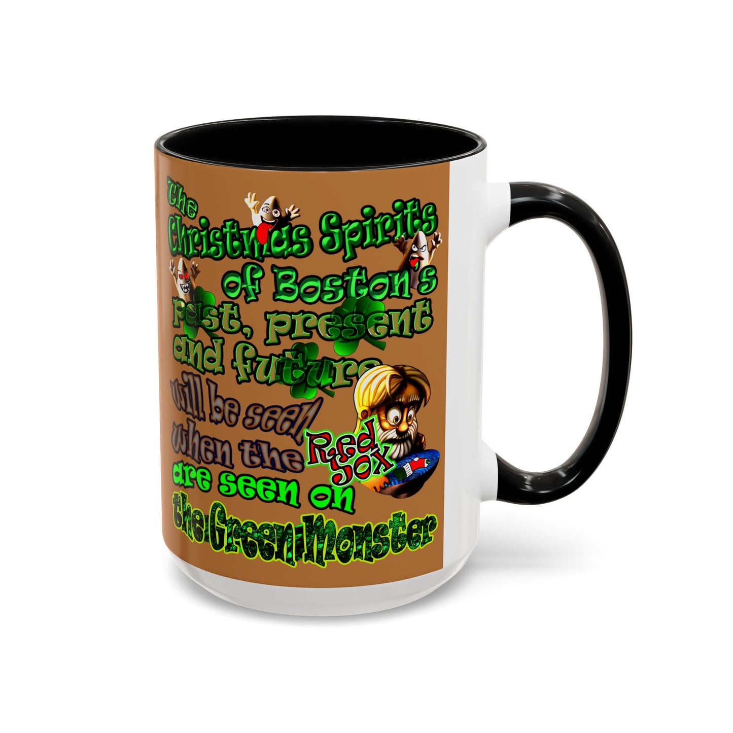 christmas spirits of boston - Accent Mug (light brown)