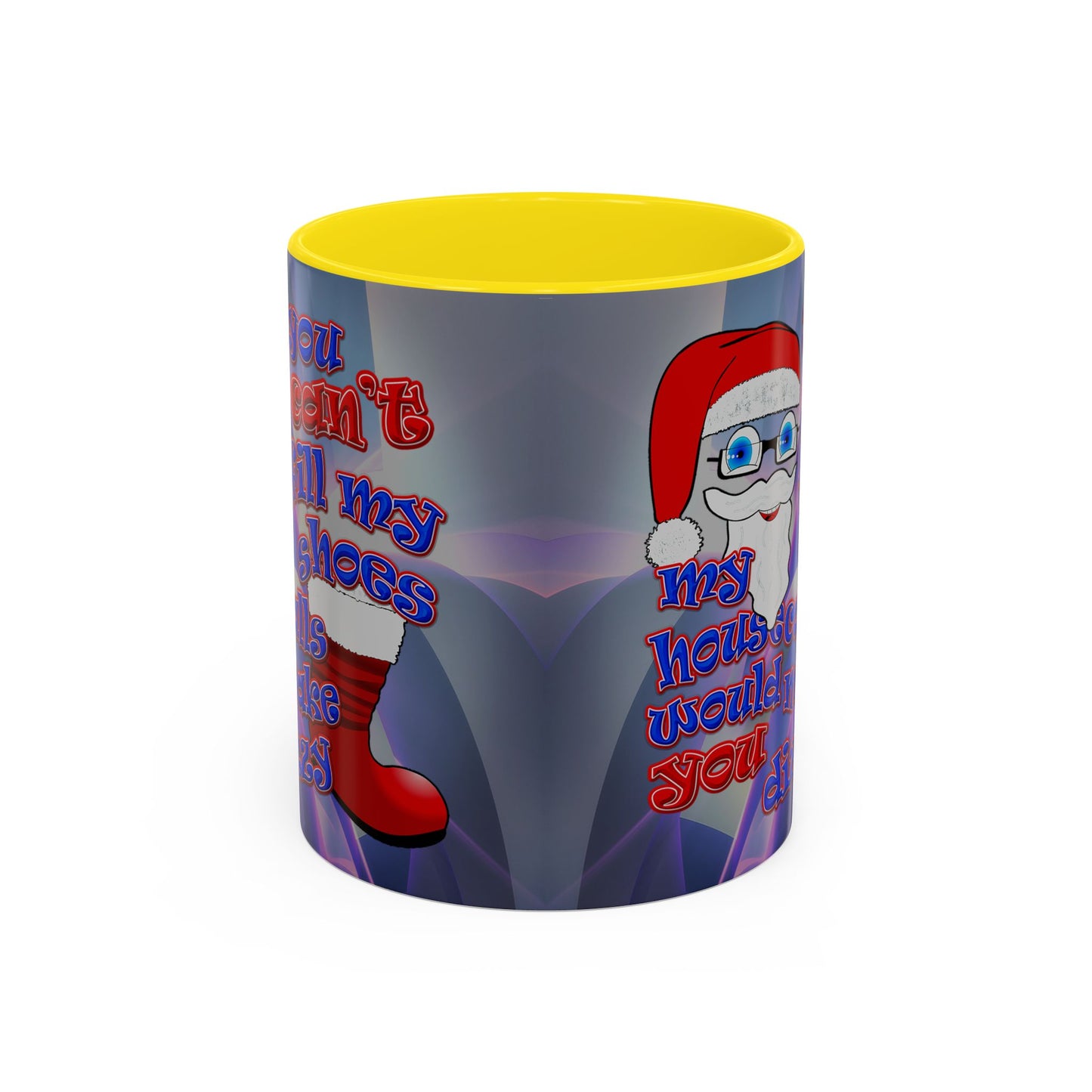 santa's shoes - Accent Mug (grey-pink wave)