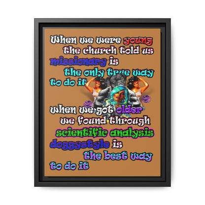 doggystyle - framed canvas art (light brown)