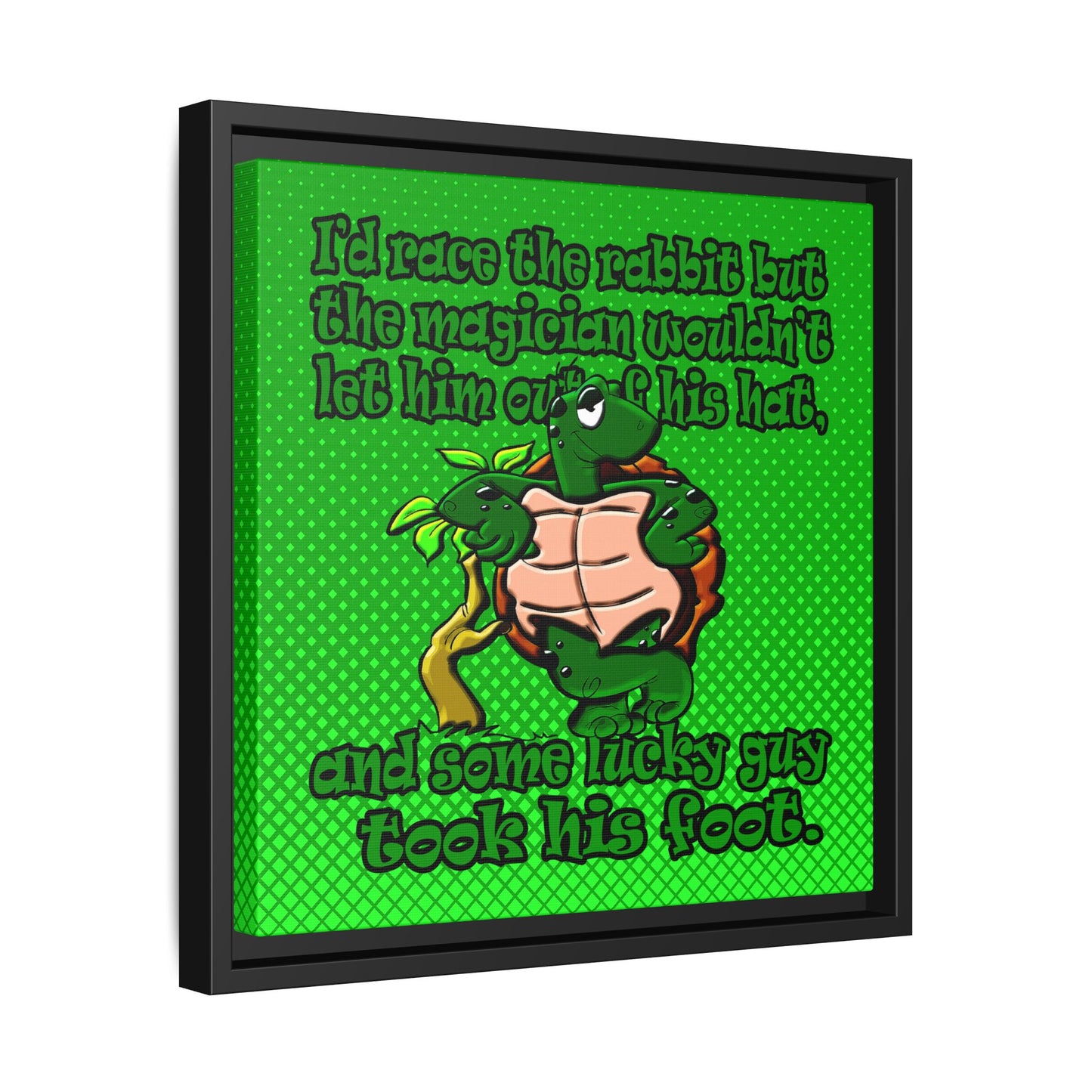 turtle race - framed canvas art (logo green)