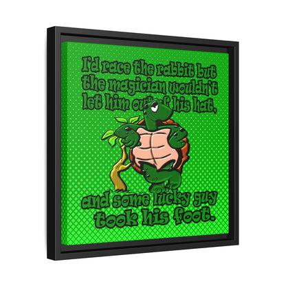 turtle race - framed canvas art (logo green)