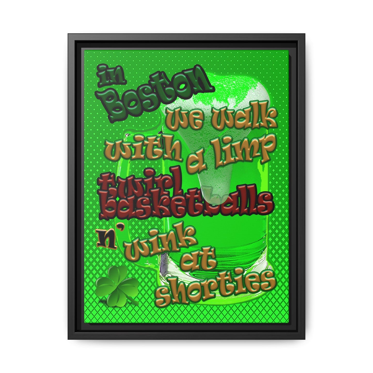 celtics logo - framed canvas art (logo green)