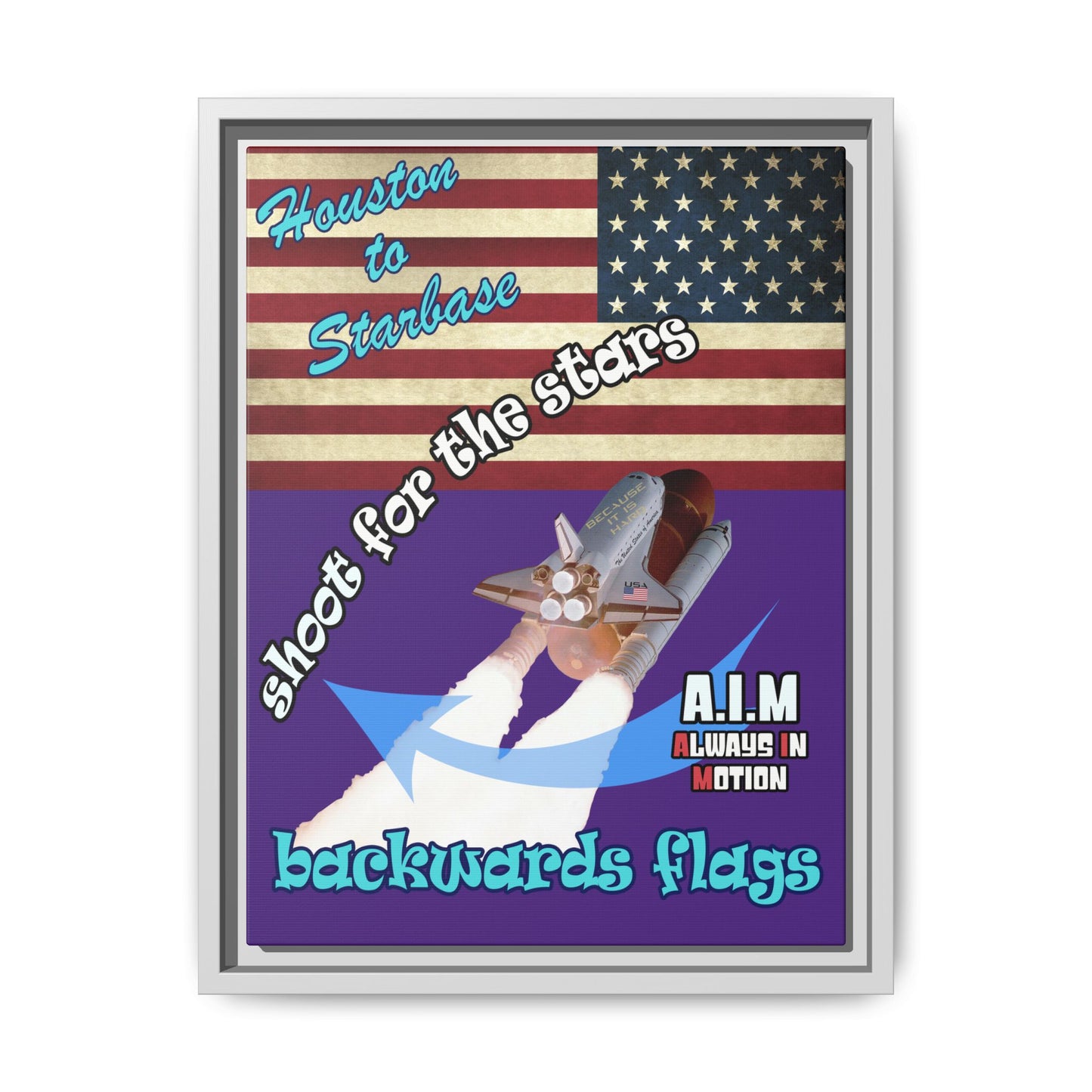 shoot for the stars - framed canvas art (purple)