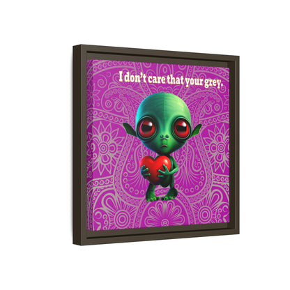 I don't care that your grey - framed canvas art (pink swirl)