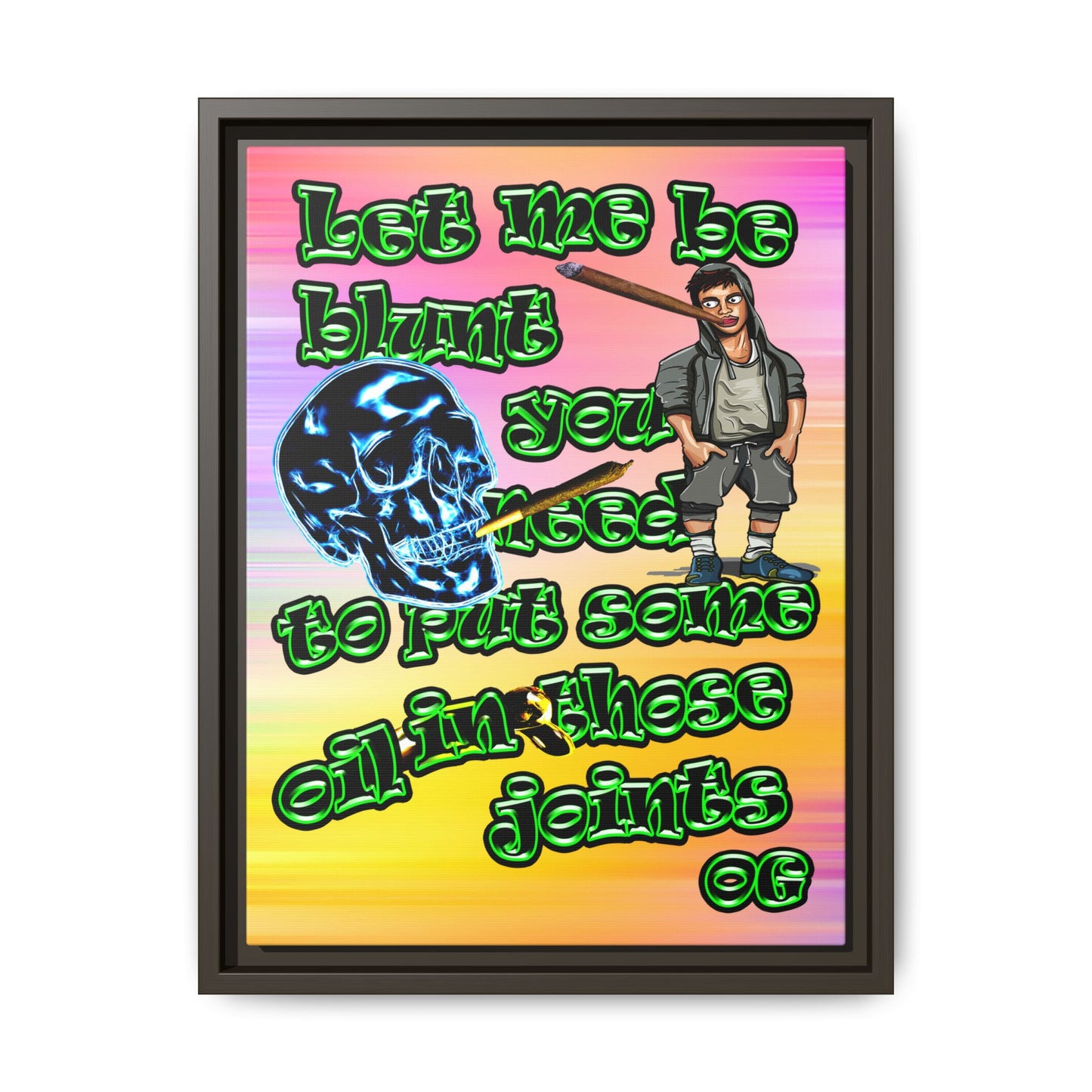 og - framed canvas art (color blur)
