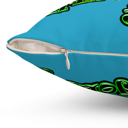 og - Spun Polyester Square Pillow - (turquoise)