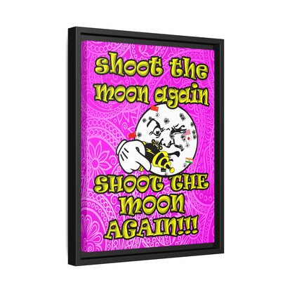 shoot the moon again - framed canvas art (pink swirl)