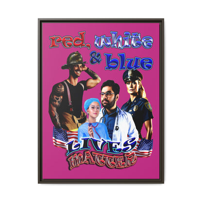 rw&b lives matter - framed canvas art (pink)