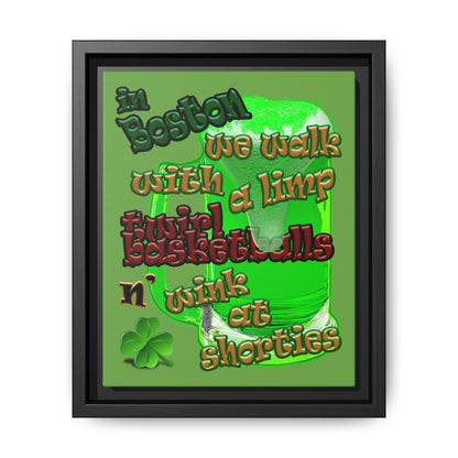 celtics logo - framed canvas art (green)