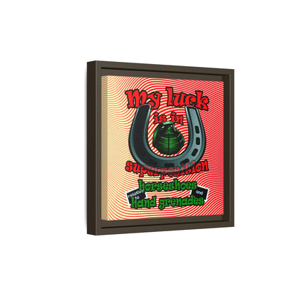 my luck - framed canvas art (yellow-orange wave)