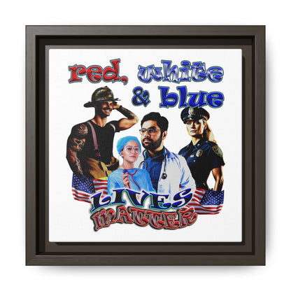 rw&b lives matter - framed canvas art (white)