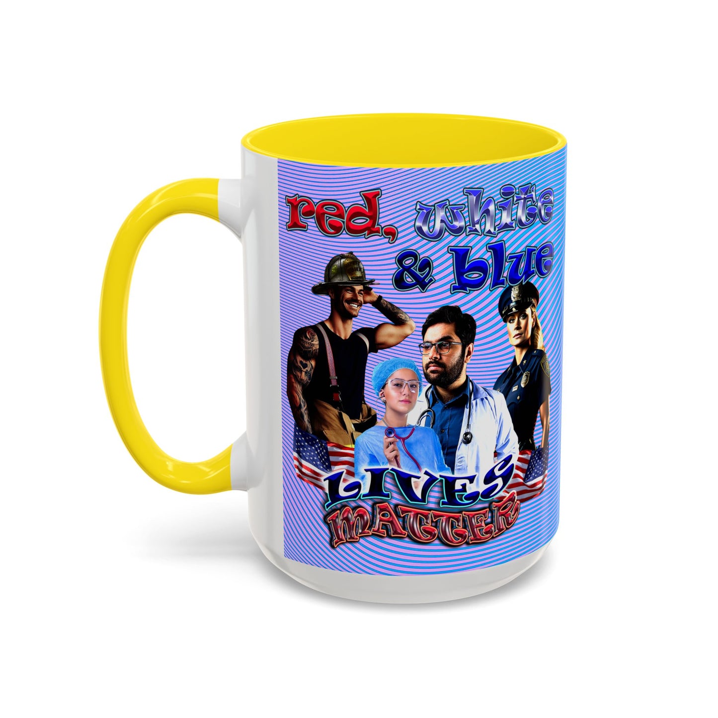 rw&b lives matter - Accent Mug (light blue-purple wave)