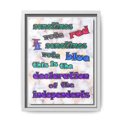 declaration of the independents - framed canvas art (white marble)