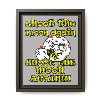 shoot the moon again - framed canvas art (light grey)