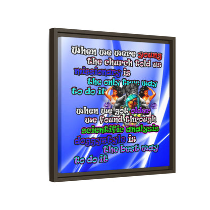 doggystyle - framed canvas art (blue-white wave)