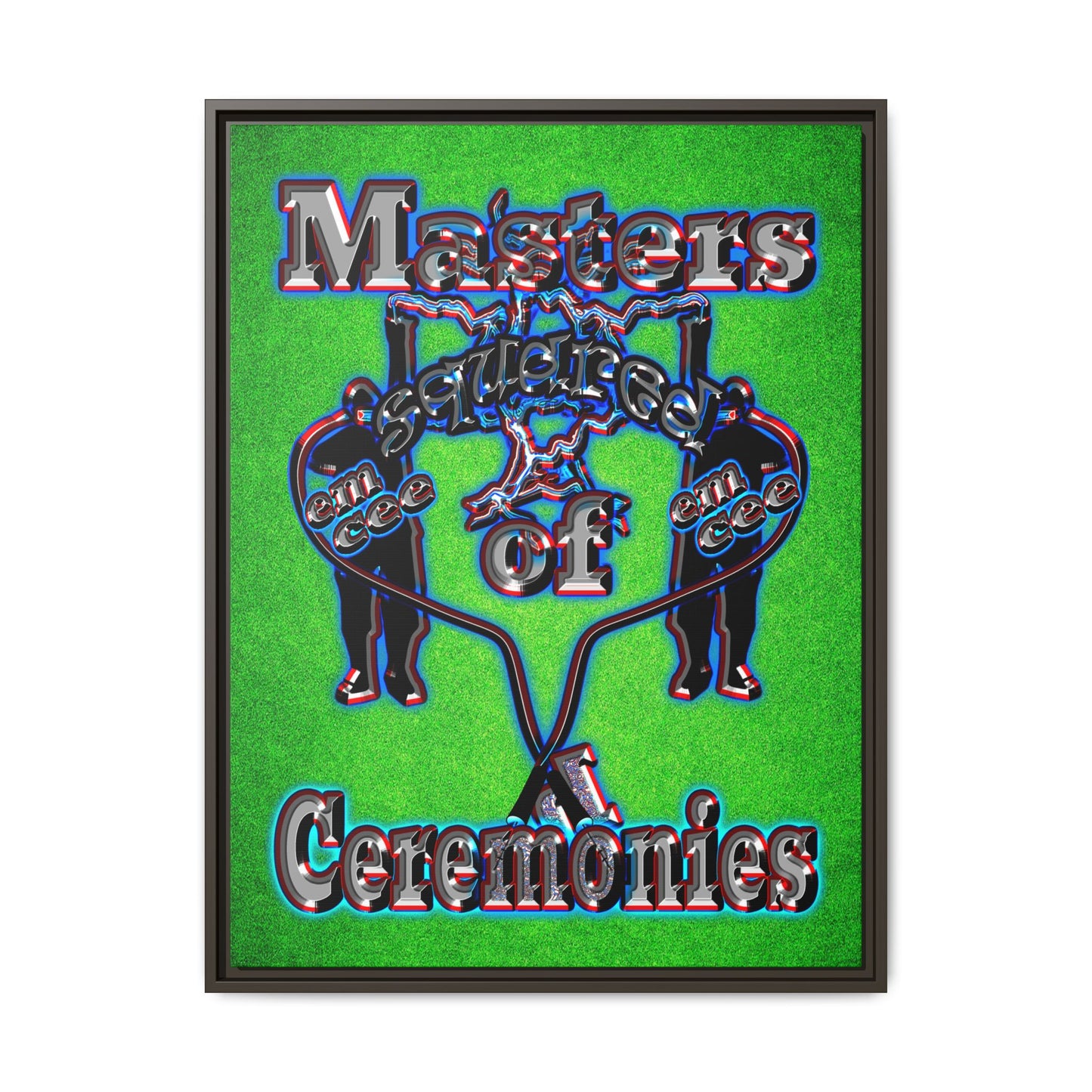 em cee squared - framed canvas art (green turf)