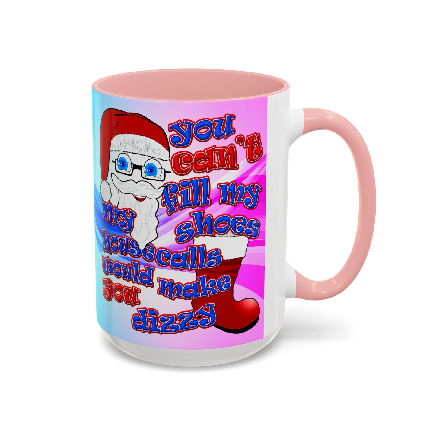 santa's shoes - Accent Mug (light blue-pink wave)