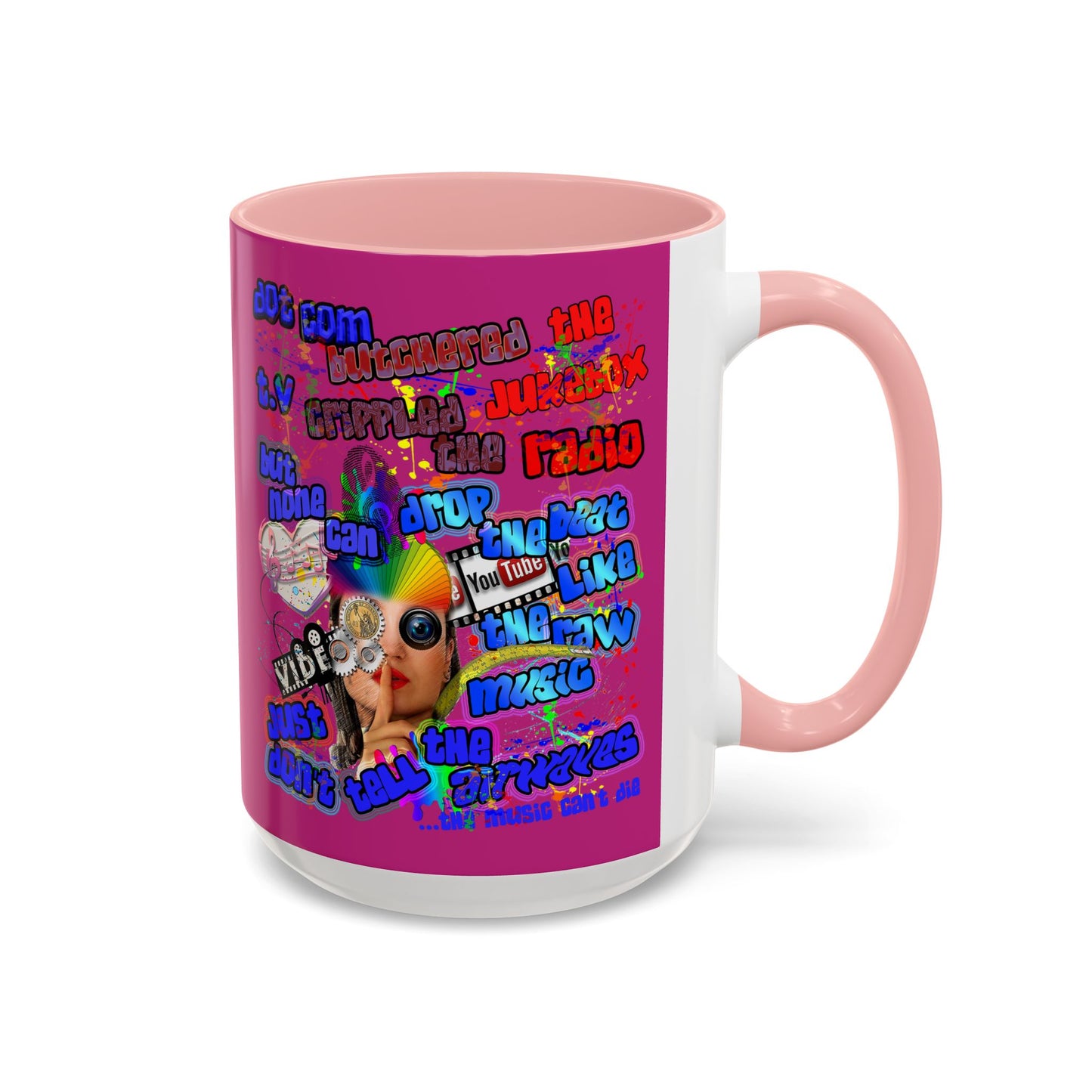 drop the beat - Accent Mug (pink)