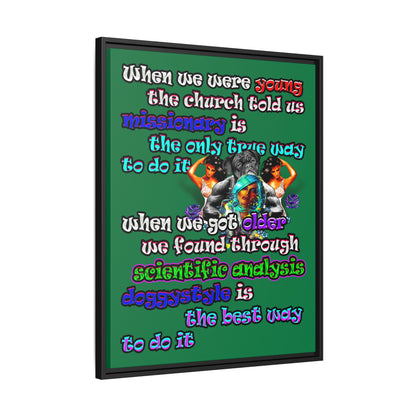 doggystyle - framed canvas art (dark green)