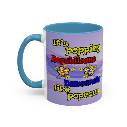 popping like popcorn - Accent Mug (light blue-pink wave)