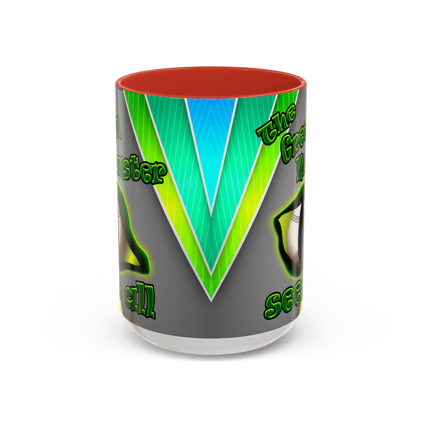 green monster - Accent Mug (rainbow split)