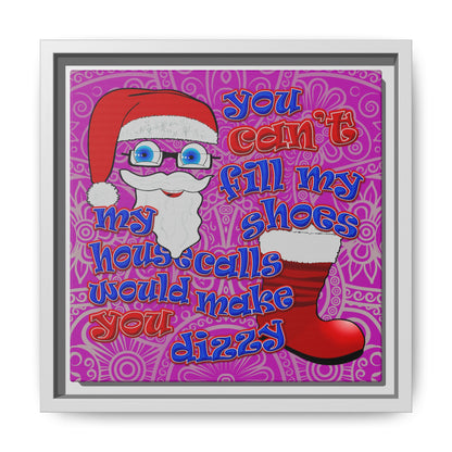 santa's shoes - framed canvas art (pink swirl)