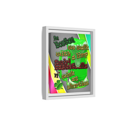 celtics logo - framed canvas art (rainbow split)