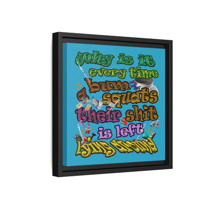 the bum's shit - framed canvas art (turquoise)