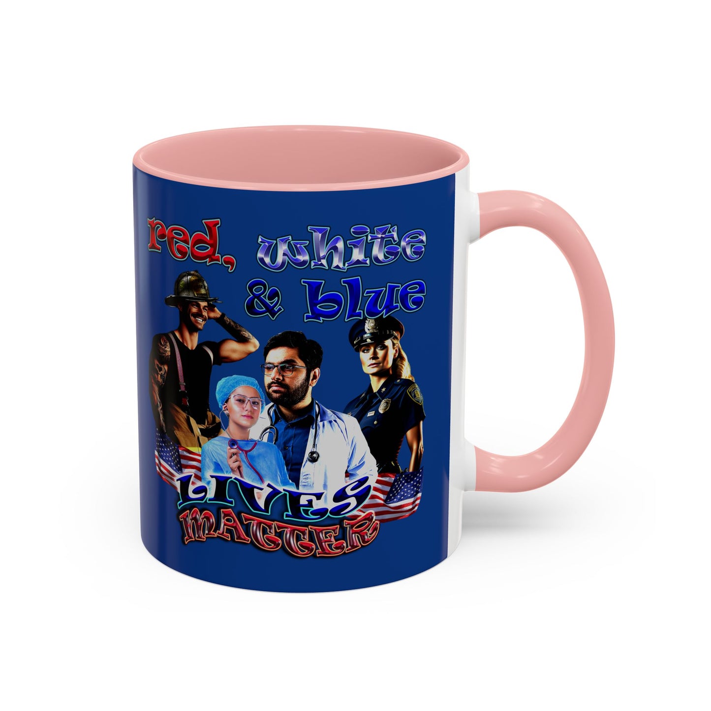 rw&b lives matter - Accent Mug (dark blue)