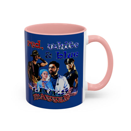 rw&b lives matter - Accent Mug (dark blue)