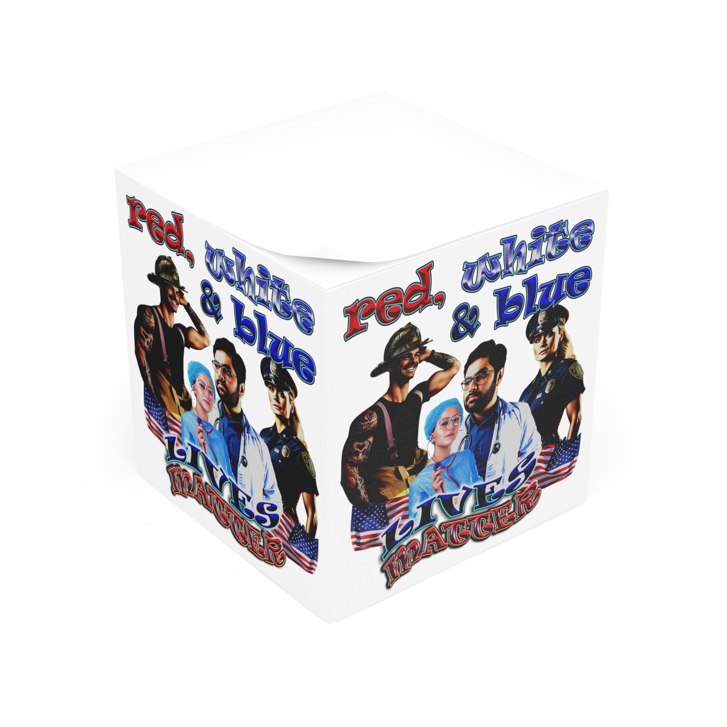 rw&b lives matter - note cube (white)