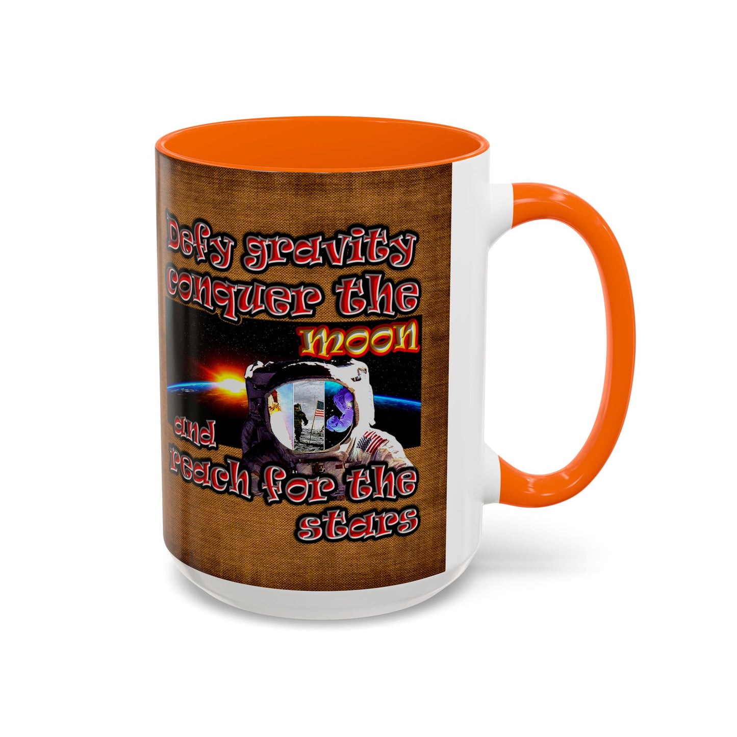defy conquer reach - Accent Mug (brown papyrus)
