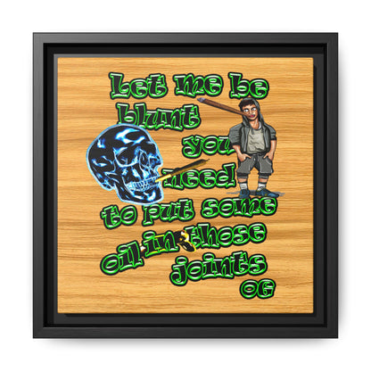 og - framed canvas art (butterscotch wood finish)