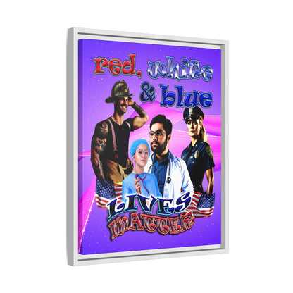 rw&b lives matter - framed canvas art (purple-pink wave)