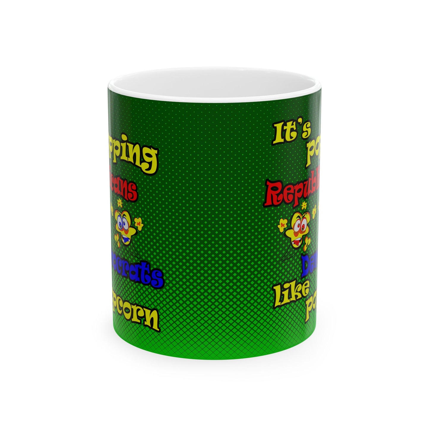 popping like popcorn - White Mug (logo green)