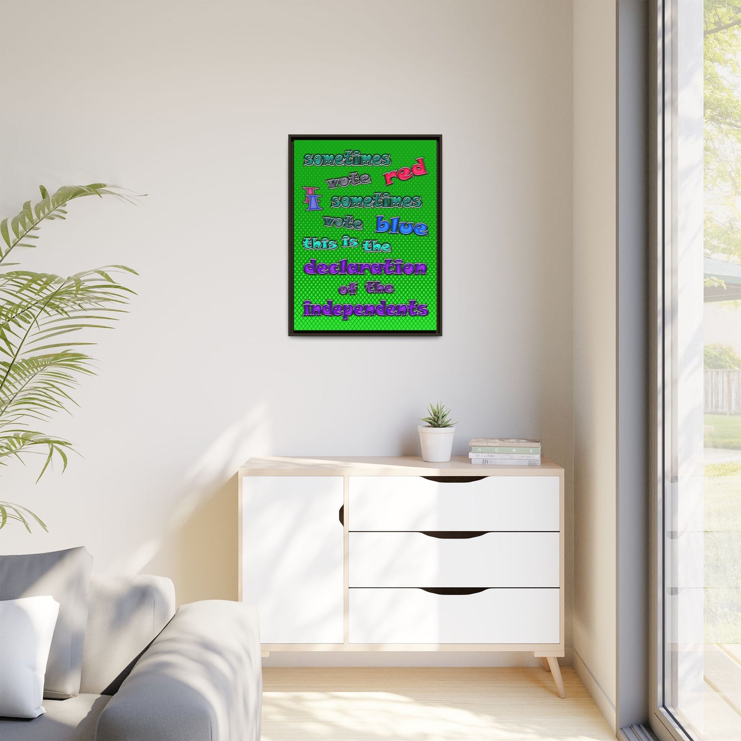 declaration of the independents - framed canvas art (logo green)