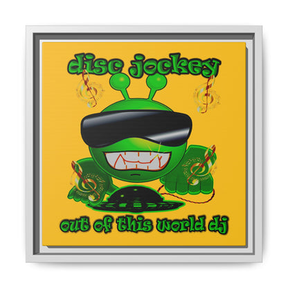 disc jockey - framed canvas art (yellow)