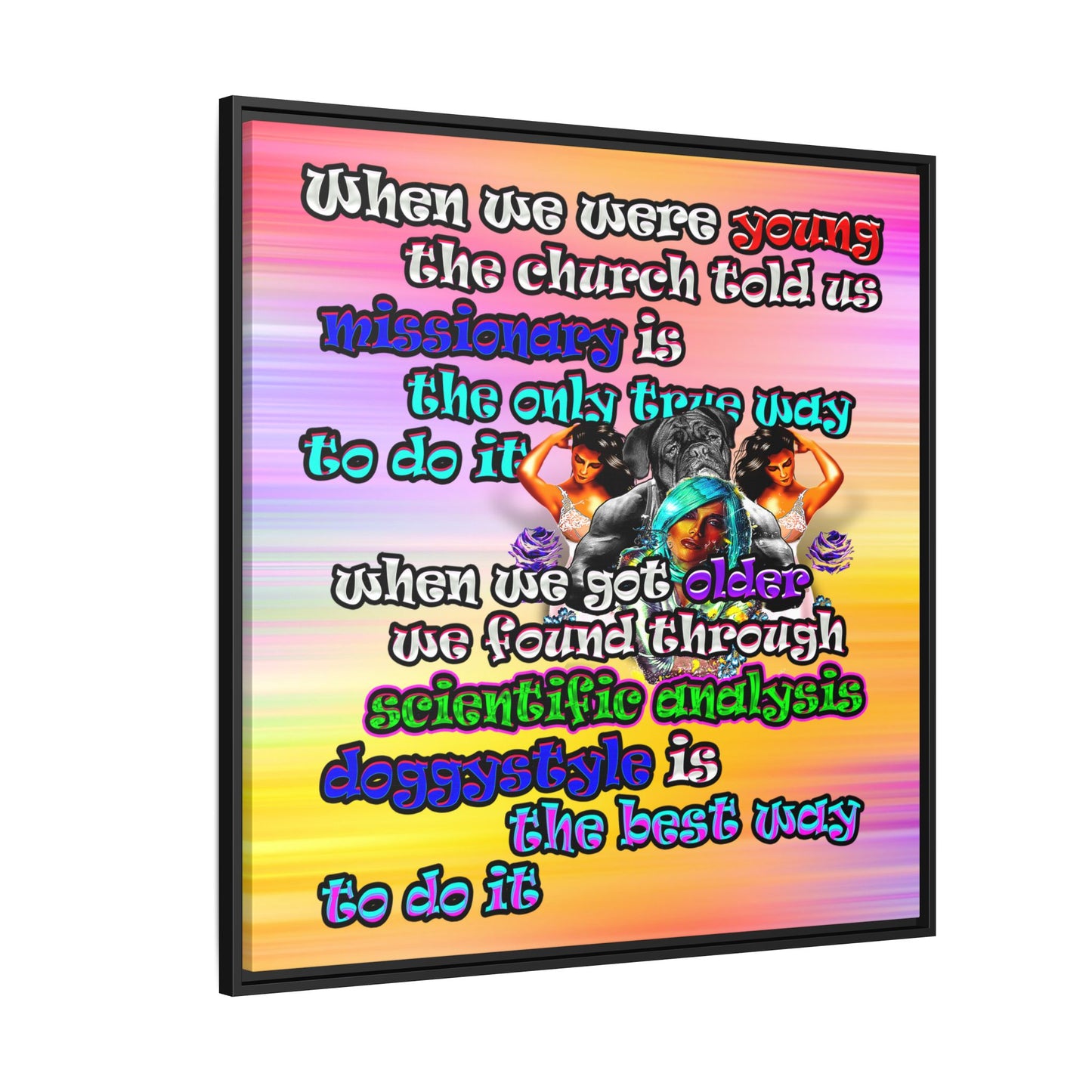 doggystyle - framed canvas art (color blur)