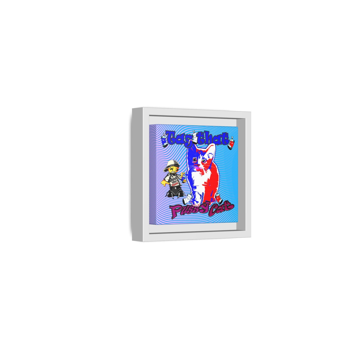 tag that - framed canvas art (light blue-purple wave)