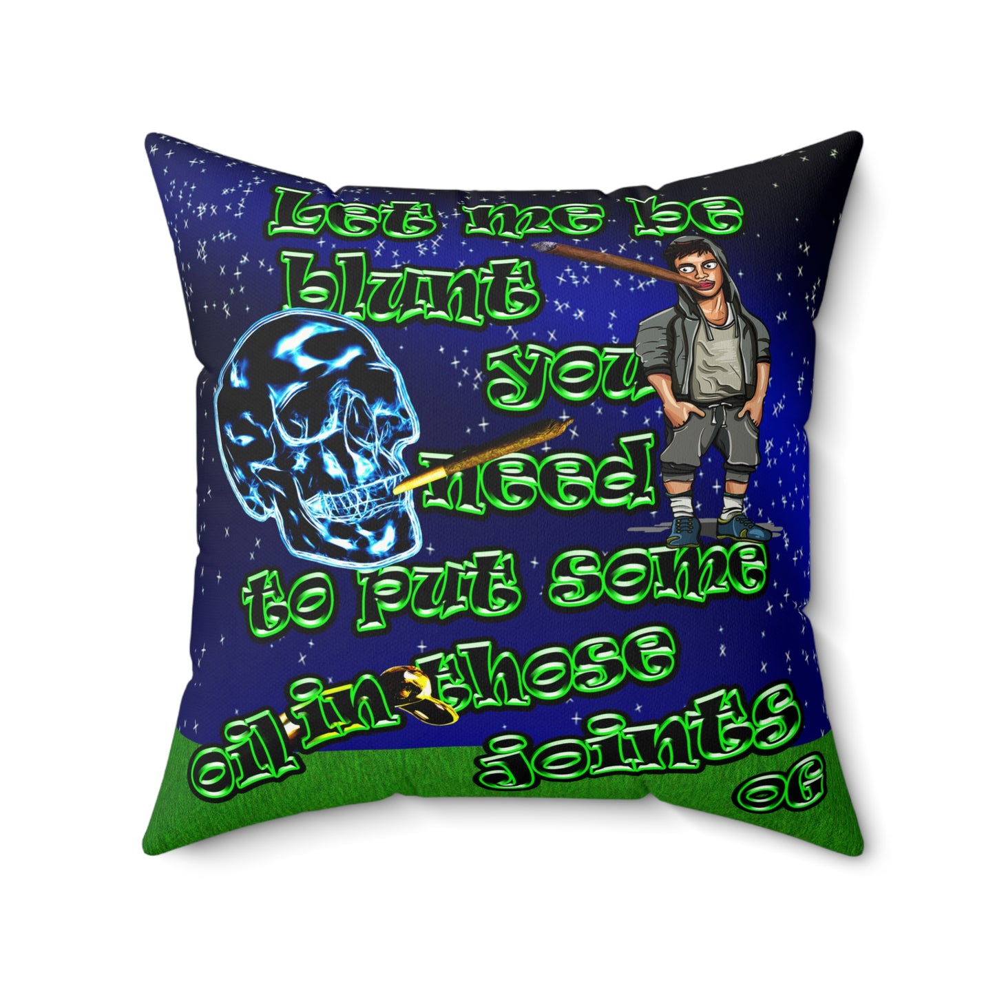 og - Faux Suede Square Pillow - ('snoops' background)