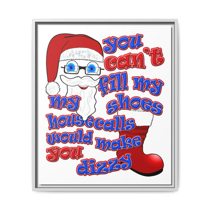 santa's shoes - framed canvas art (white)