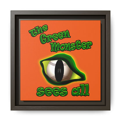 green monster - framed canvas art (orange)