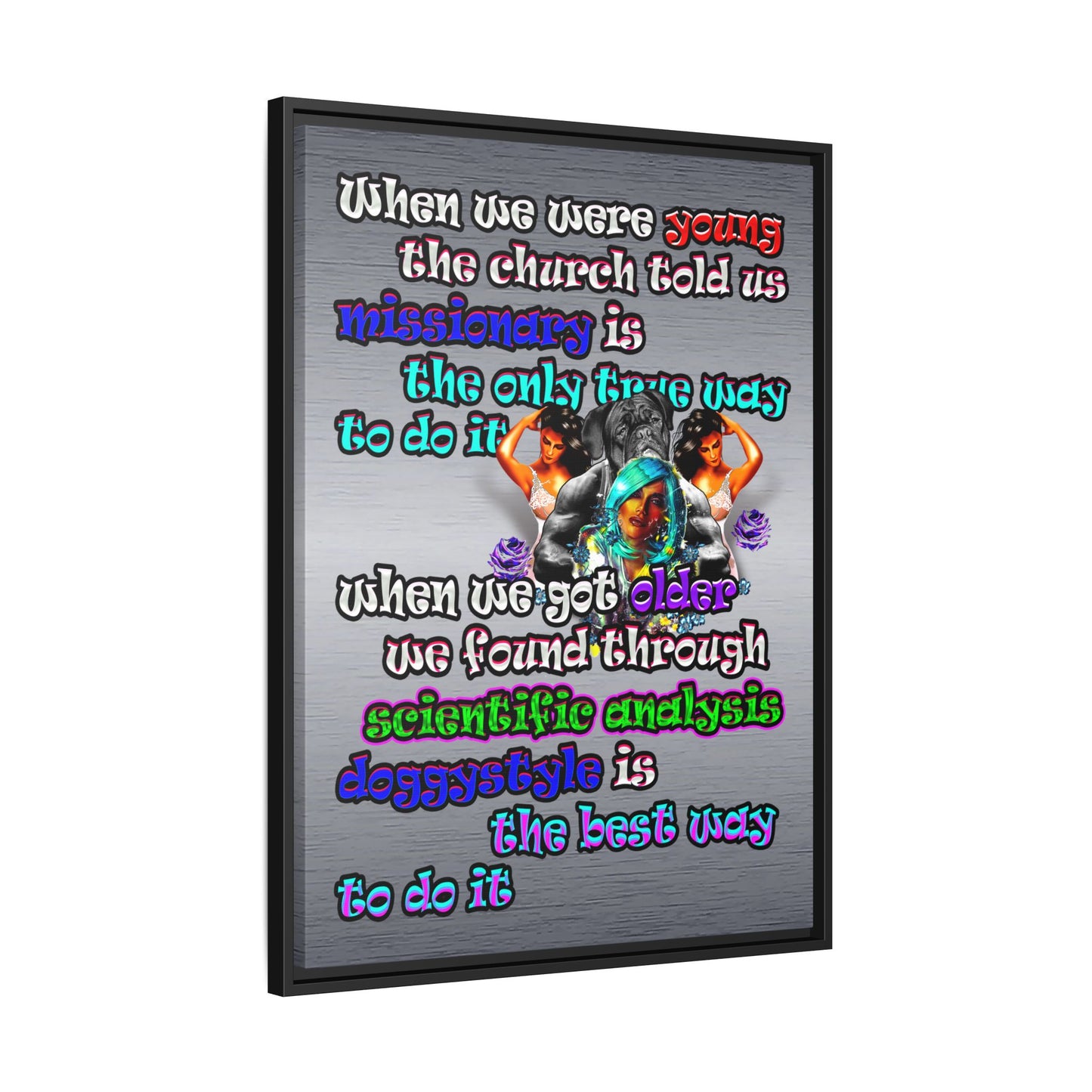 doggystyle - framed canvas art (brushed nickel)